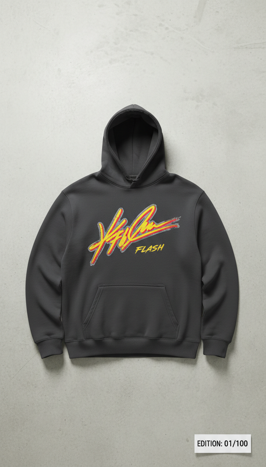 Flash Gold signature graphic hoodie