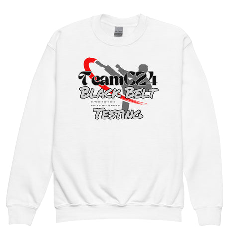 Team C-24 Black Belt Testing Youth crewneck sweatshirt